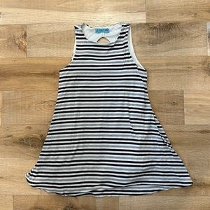Dina Be Black White Striped Cut Out Back Dress XS